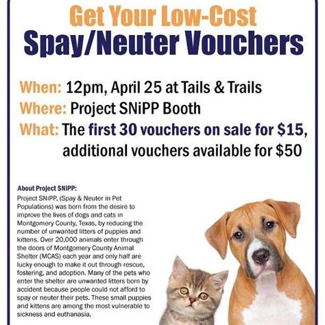 FREE SPAYNEUTER VOUCHERS AVAILABLE FOR QUALIFIED FAMILIES VISIT ANIMAL SERVICES IN PERSON TO CLAIM, SEVEN DAYS A WEEK, FROM 11AM TO 6 PM. . Dog neutering vouchers uk
